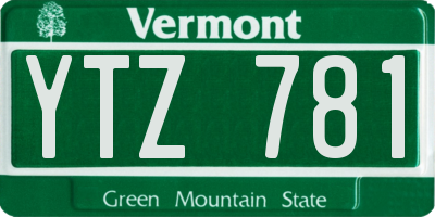 VT license plate YTZ781