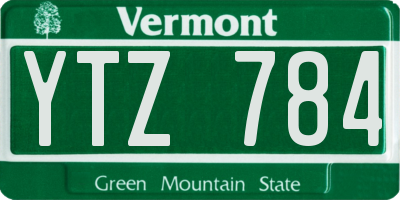 VT license plate YTZ784