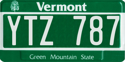 VT license plate YTZ787