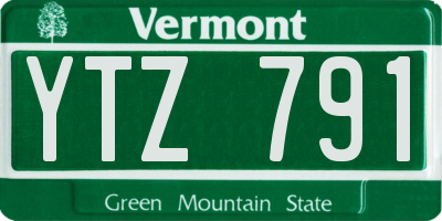 VT license plate YTZ791