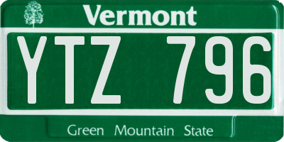 VT license plate YTZ796