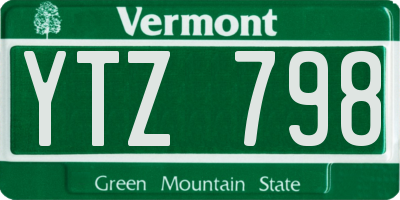 VT license plate YTZ798