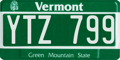 VT license plate YTZ799