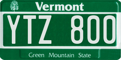 VT license plate YTZ800