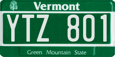 VT license plate YTZ801
