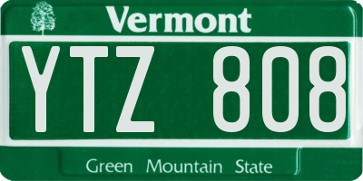 VT license plate YTZ808