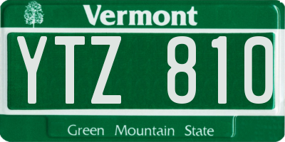 VT license plate YTZ810