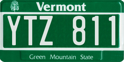 VT license plate YTZ811