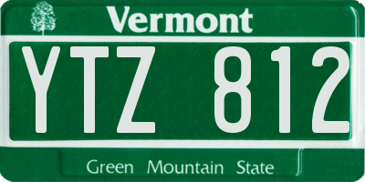 VT license plate YTZ812