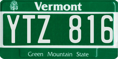 VT license plate YTZ816