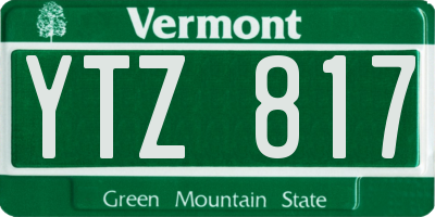 VT license plate YTZ817