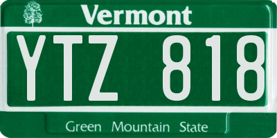VT license plate YTZ818