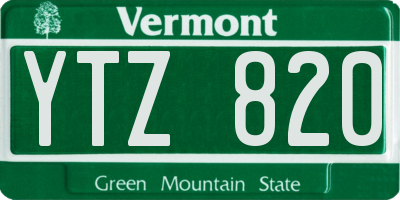 VT license plate YTZ820