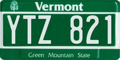 VT license plate YTZ821