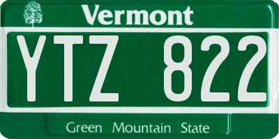 VT license plate YTZ822