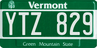VT license plate YTZ829