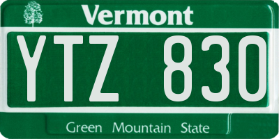 VT license plate YTZ830