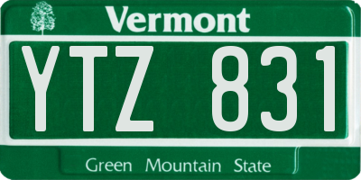 VT license plate YTZ831