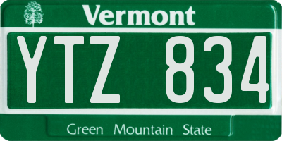 VT license plate YTZ834