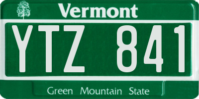 VT license plate YTZ841