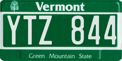 VT license plate YTZ844