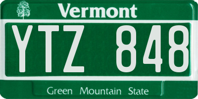 VT license plate YTZ848