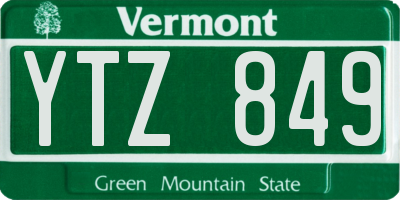 VT license plate YTZ849