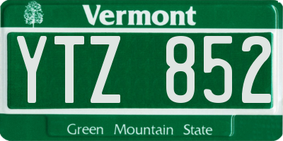 VT license plate YTZ852