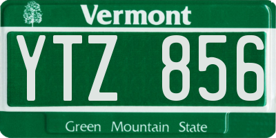 VT license plate YTZ856
