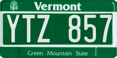 VT license plate YTZ857