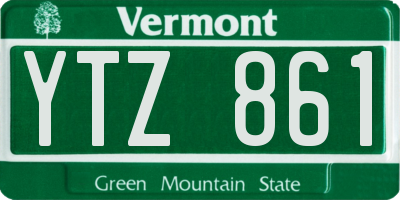 VT license plate YTZ861