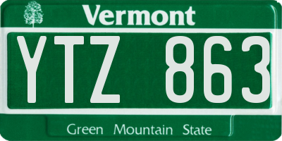 VT license plate YTZ863