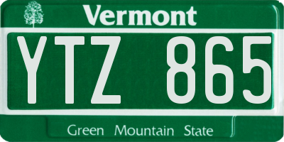 VT license plate YTZ865