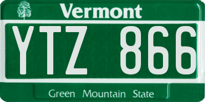 VT license plate YTZ866