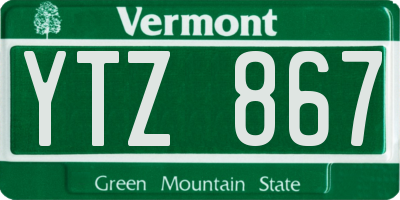 VT license plate YTZ867