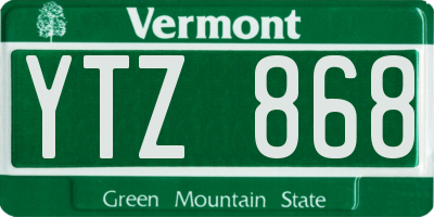 VT license plate YTZ868