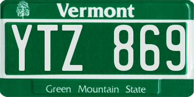 VT license plate YTZ869