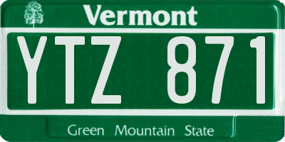 VT license plate YTZ871