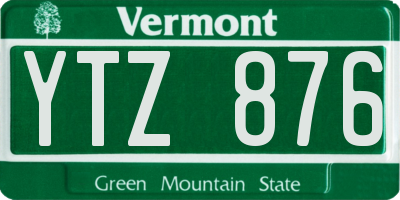 VT license plate YTZ876