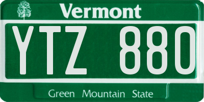 VT license plate YTZ880