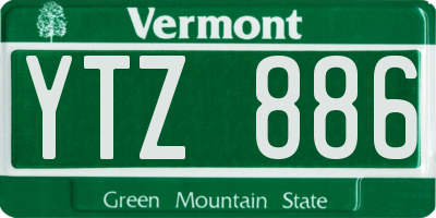 VT license plate YTZ886