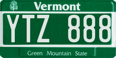 VT license plate YTZ888
