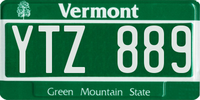 VT license plate YTZ889