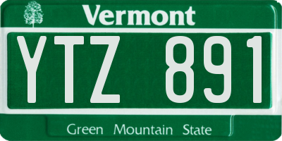 VT license plate YTZ891
