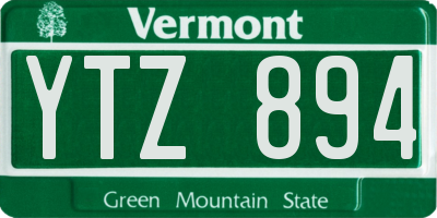 VT license plate YTZ894
