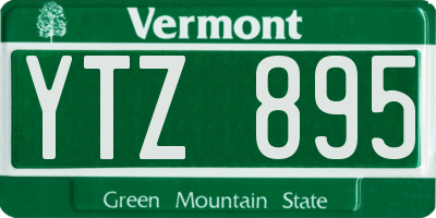 VT license plate YTZ895