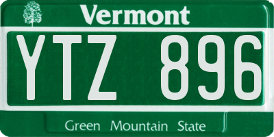 VT license plate YTZ896