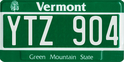 VT license plate YTZ904