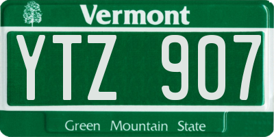 VT license plate YTZ907