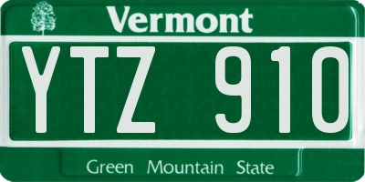 VT license plate YTZ910